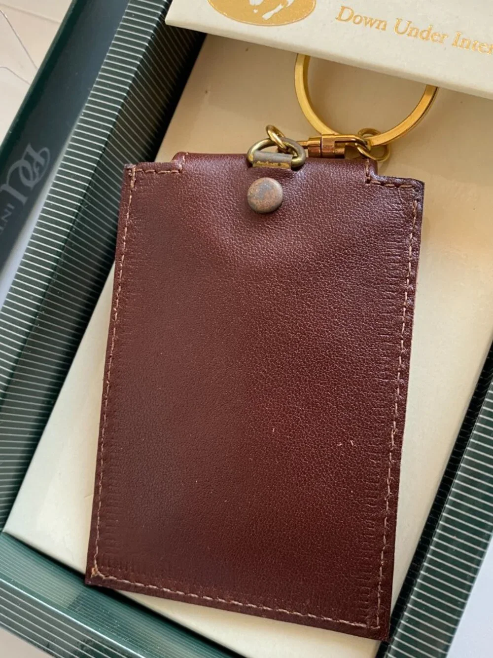Vtg Down Under Int. Leather Keychain Pouch Handcrafted Designer Collection Aust